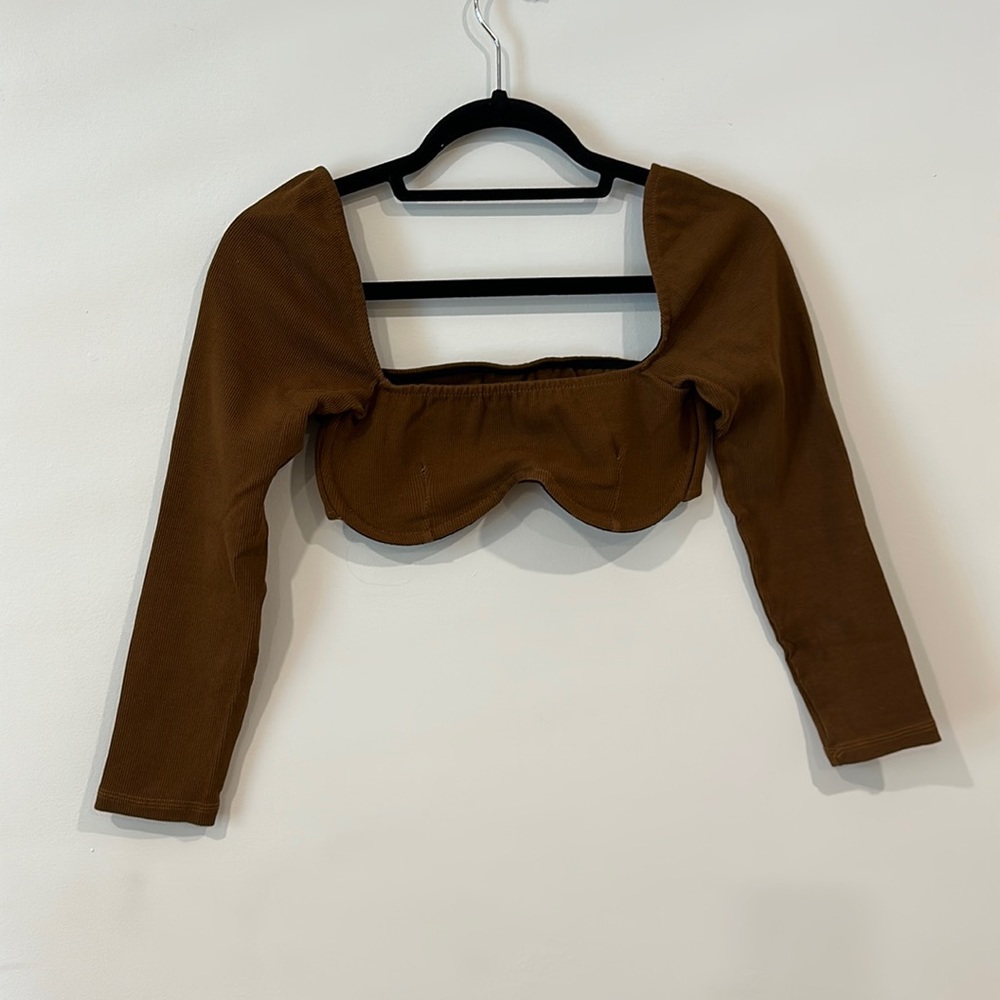 Brown crop top